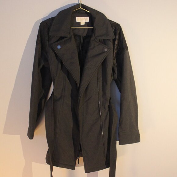 NWOT Michael Kors Women's Coat Jacket Quilted-Sleeve Dark Gray Size L - Picture 1 of 7